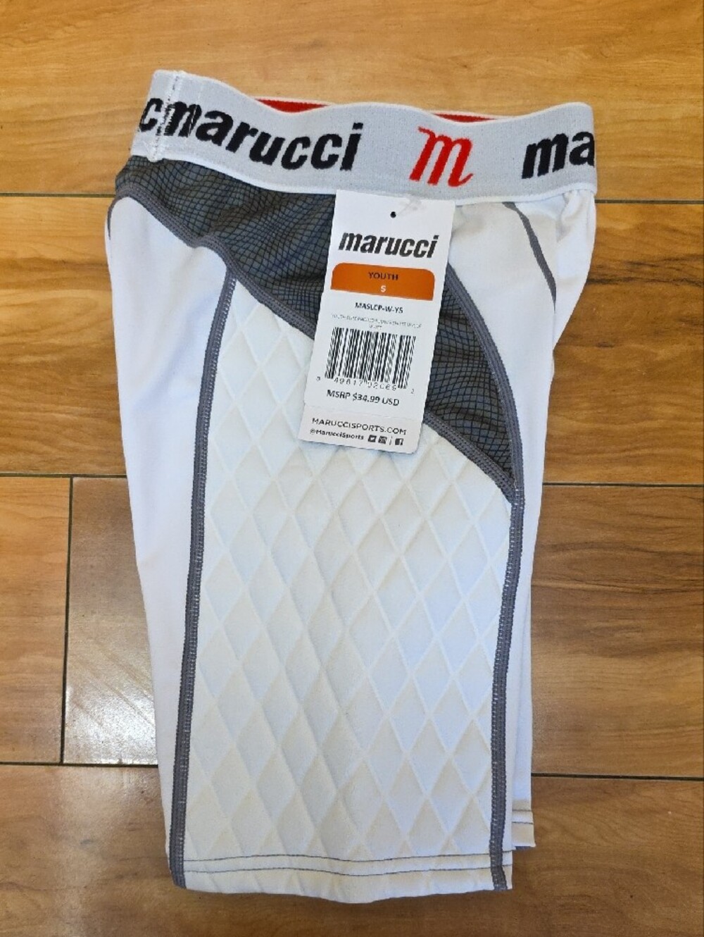 NWT Marucci Youth Elite Padded Sliding Shorts White Size Small Youth